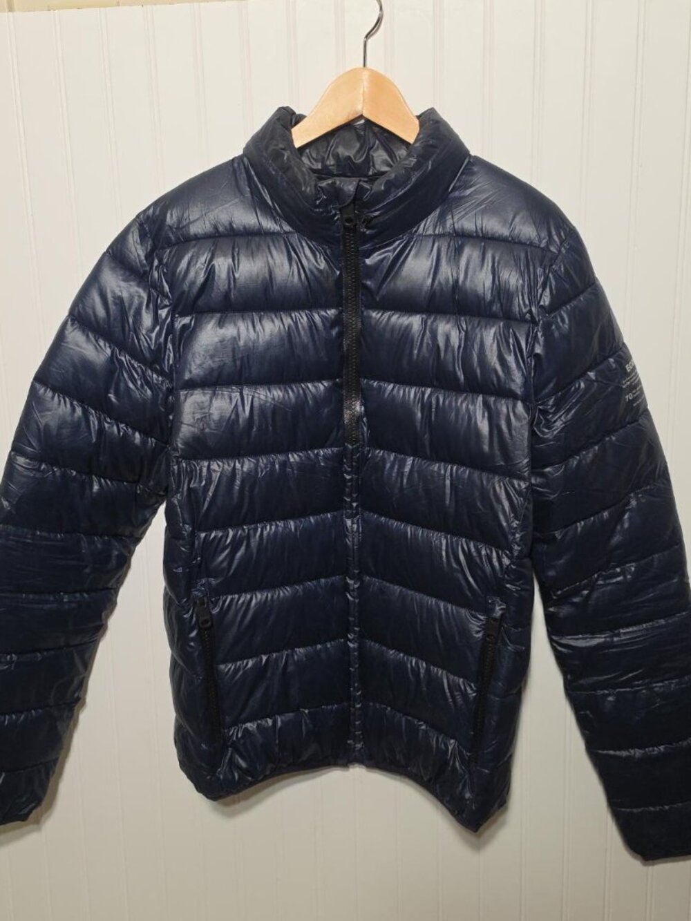 ECOALF Men’s M Navy Blue Puffer Jacket Recycled Water Repellent Lightweight